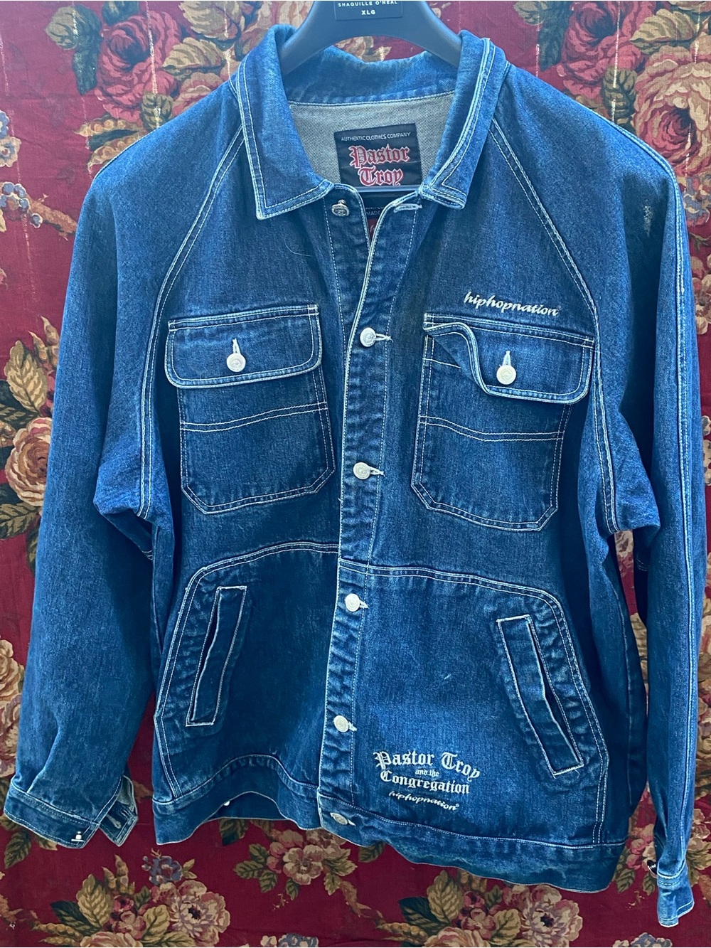 Pastor Troy Denim Jacket with Embroidered Details Y2K